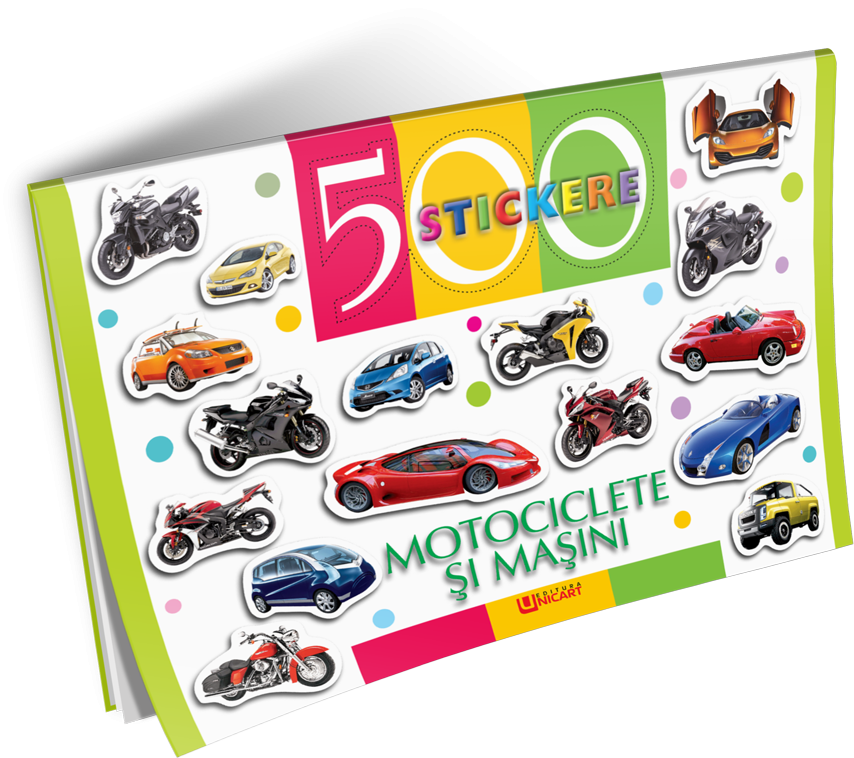 Unicart 500 de Stickere pentru 3-5 ani Motociclete si masini Imagine principală a produsului