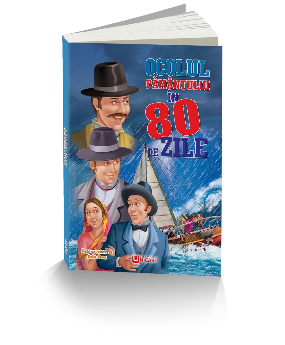 Unicart carte Clasici ilustrati 6 ani+, Ocolul Pamantului in 80 de zile