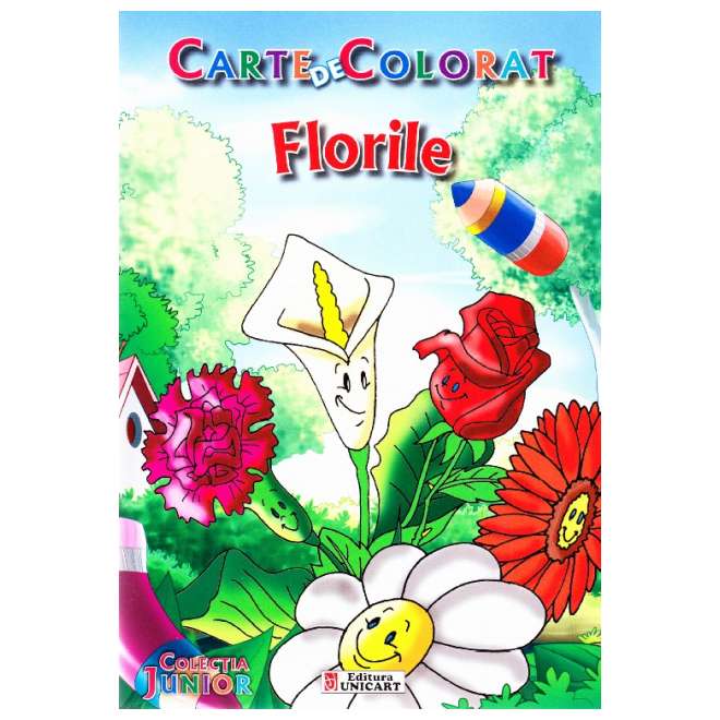 Unicart carte de colorat Colectia Junior 3 ani+, Florile Imagine principală a produsului