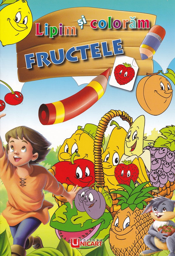 Unicart carte Lipim si coloram 3 ani+, Fructele Imagine principală a produsului