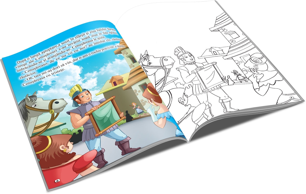 Unicart carte Povesti clasice de colorat 3 ani+ Cenusareasa