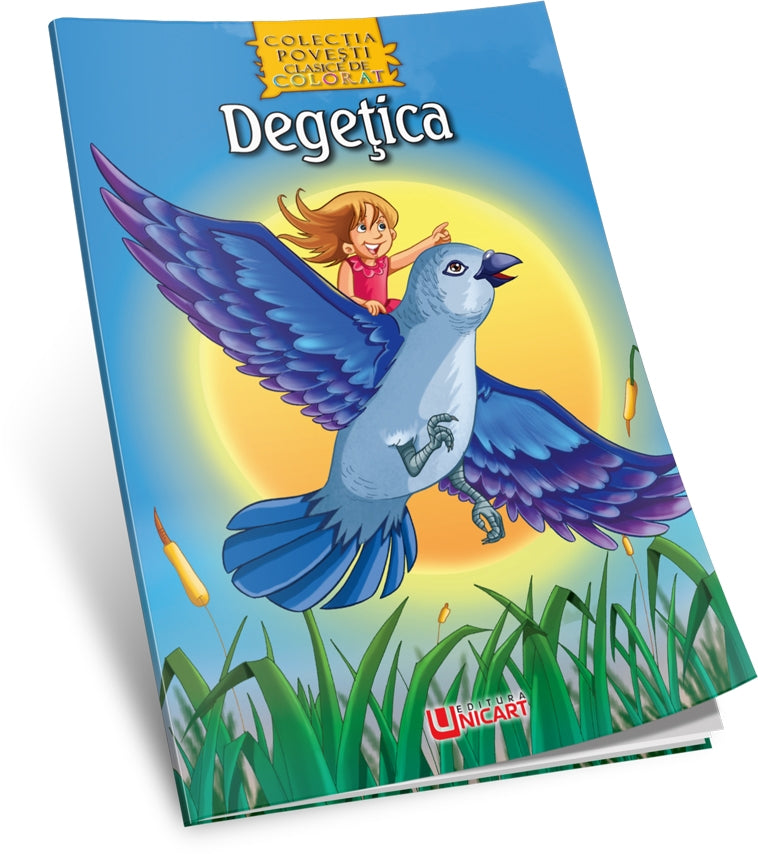 Unicart carte Povesti clasice de colorat 3 ani+ Degetica Imagine principală a produsului