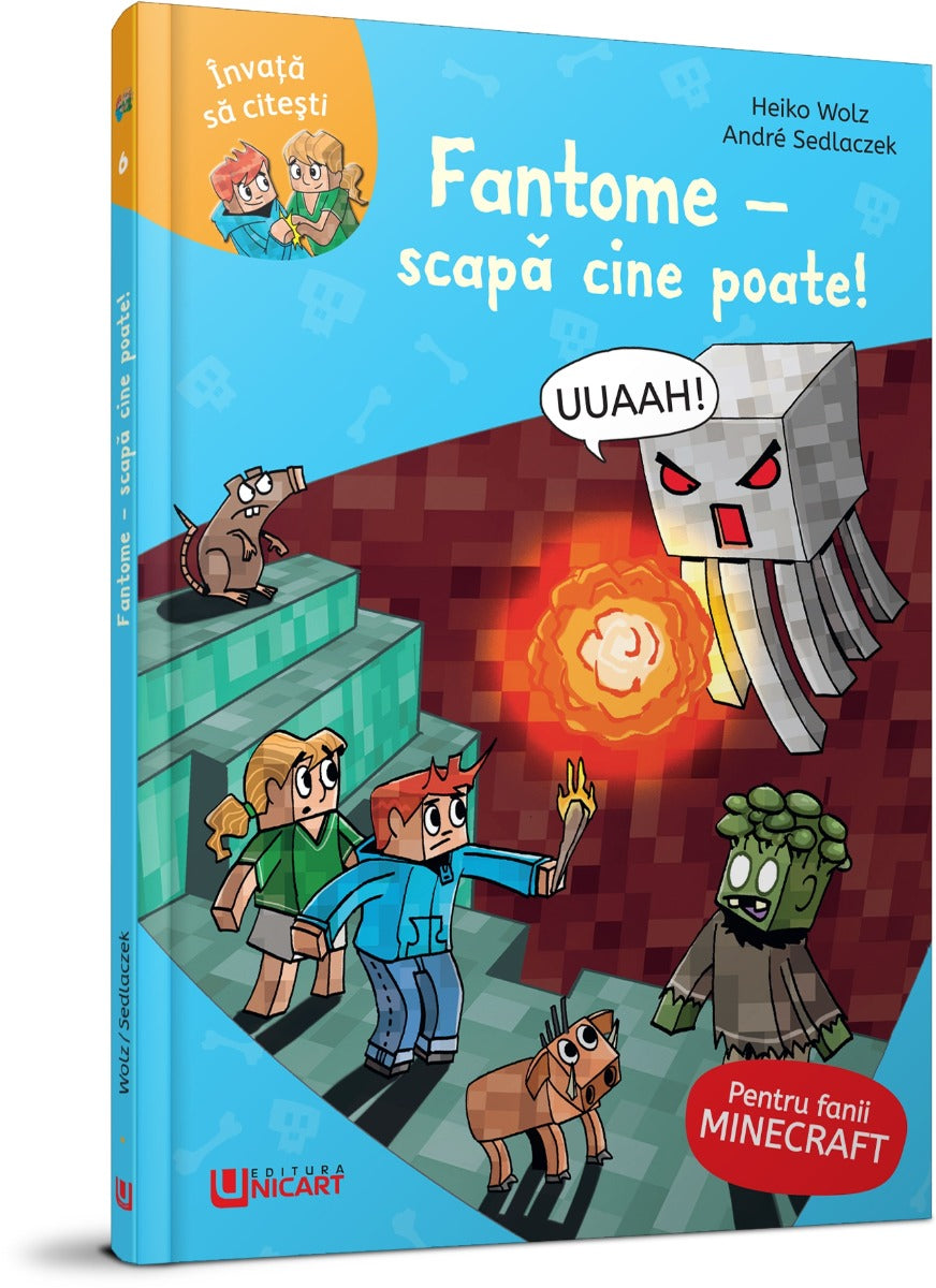Unicart Invata sa citesti Minecraft 6 ani+, Fantome - Scapa cine poate Imagine principală a produsului