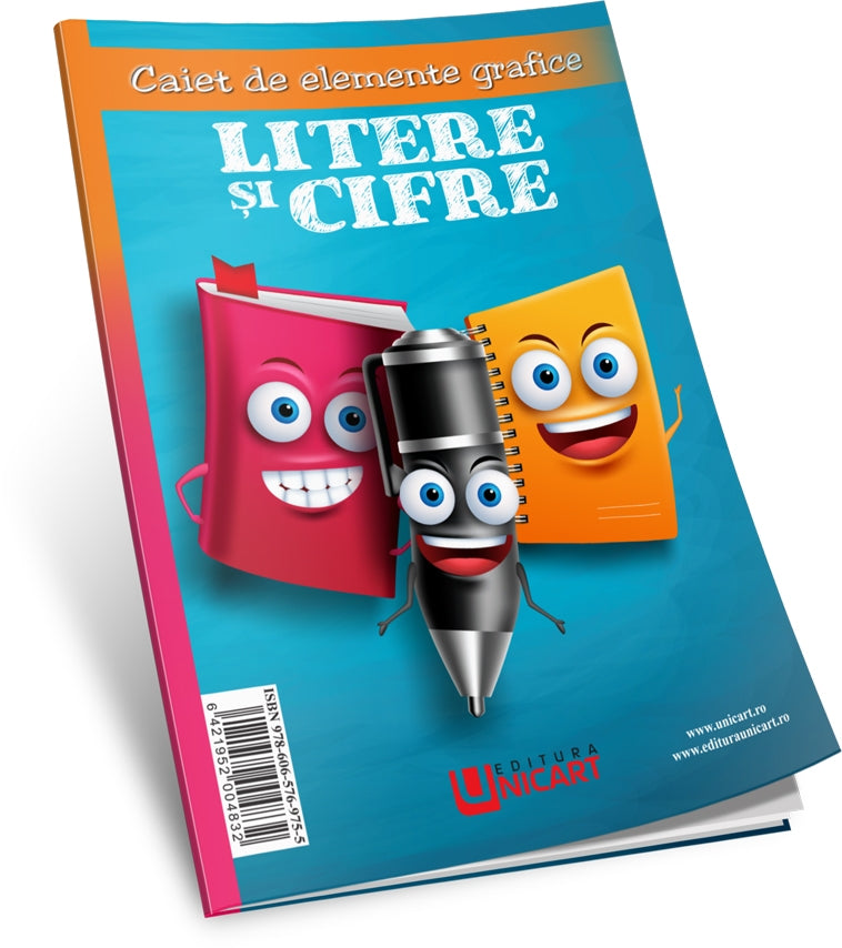 Unicart Caiet de elemente grafice 4-6 ani, Cifre si Litere