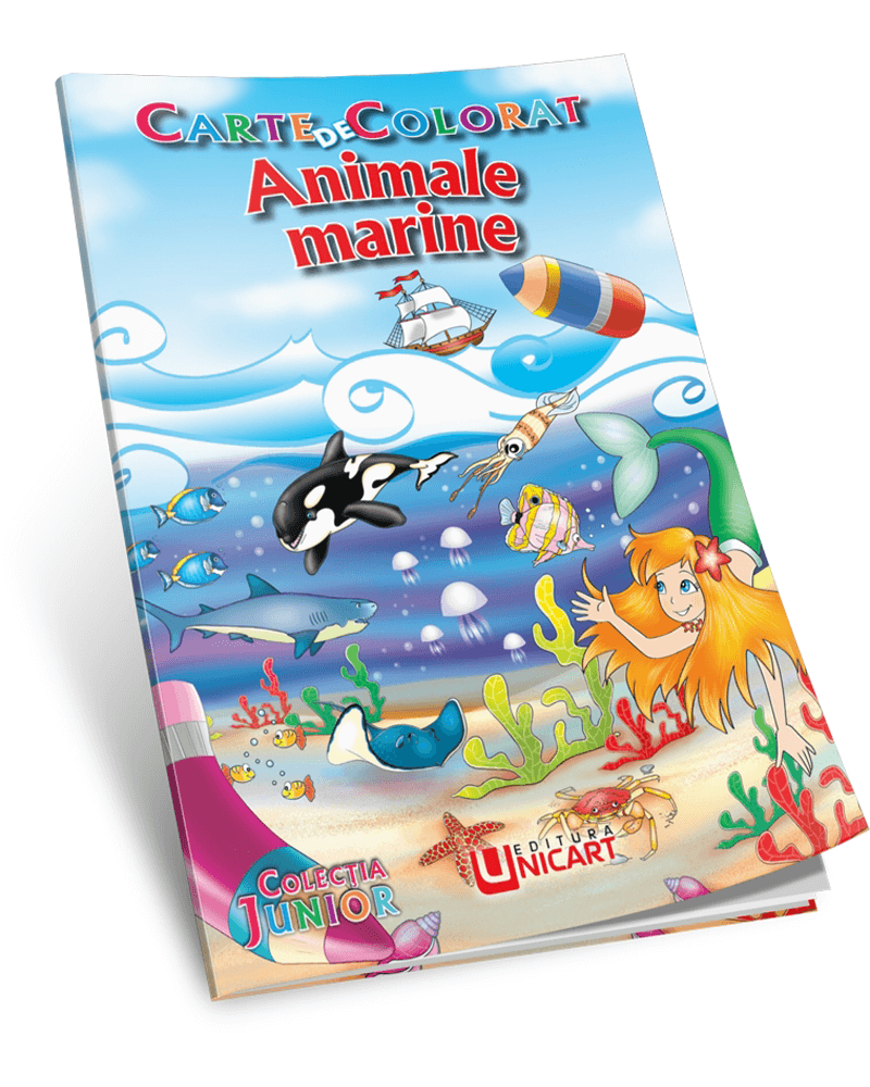 Unicart Carte de colorat colectia Junior 3 ani+, Animale marine 01 Imagine principală a produsului