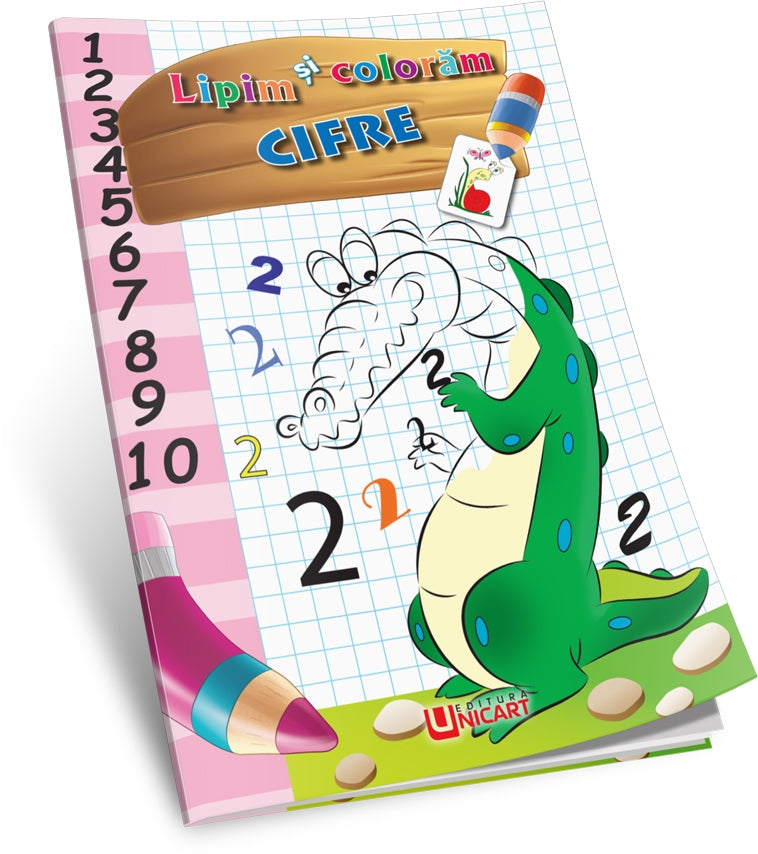 Unicart carte Lipim si coloram 3 ani+, Cifre