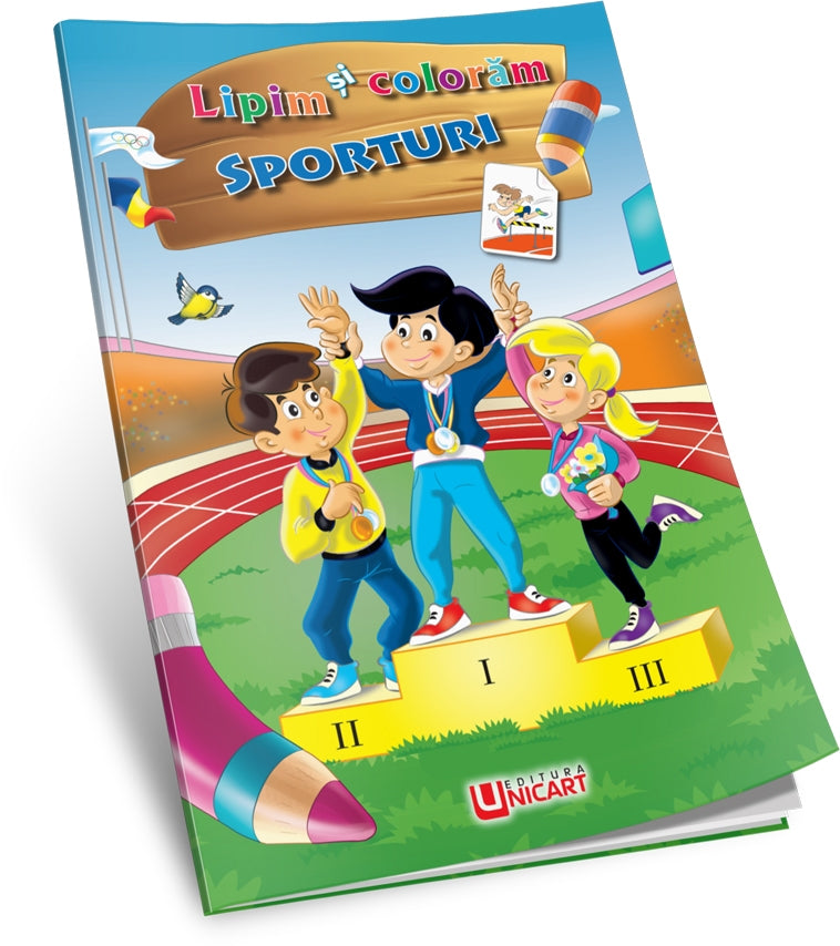 Unicart carte Lipim si coloram 3 ani+, Sporturi
