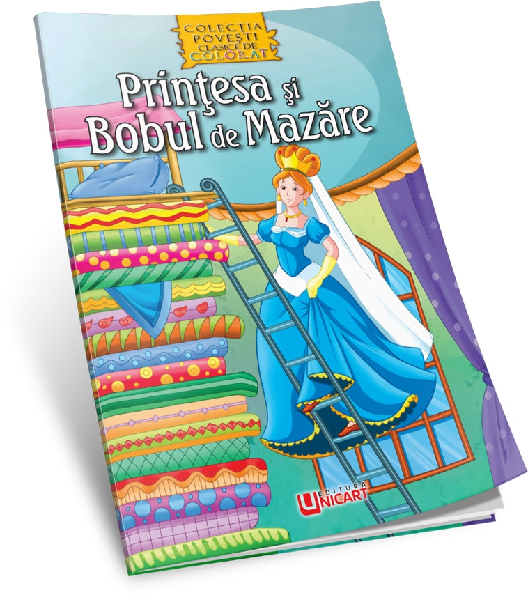 unicart carte povesti classice de colorat 3 ani printesa si bobul de mazare