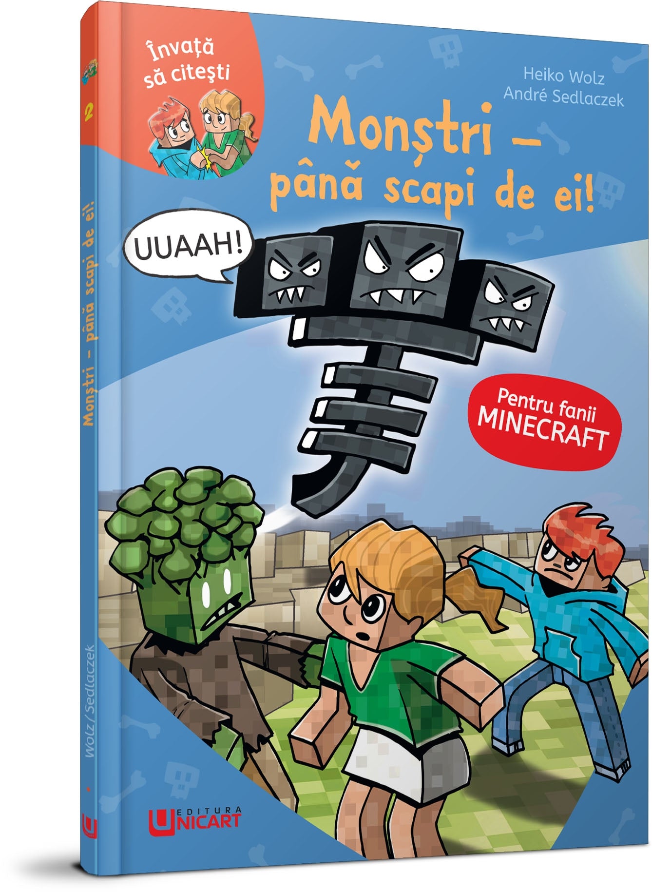 Unicart Invata sa citesti Minecraft 6 ani+, Monstri - pana scapi de ei!