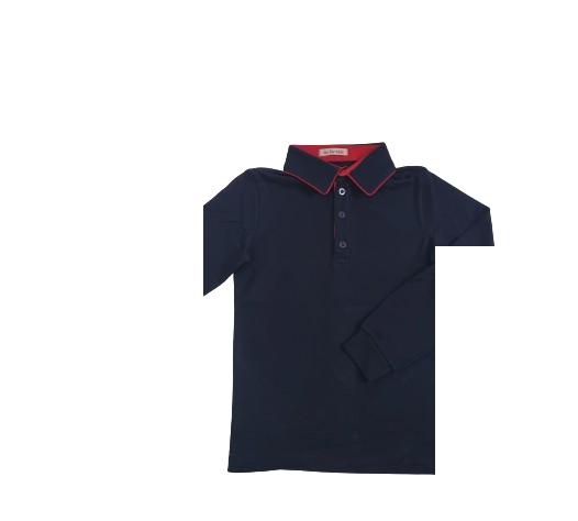 Uniforma Camasa baieti Gabriel cu maneca scurta Dark Blue-Rosu Imagine principală a produsului