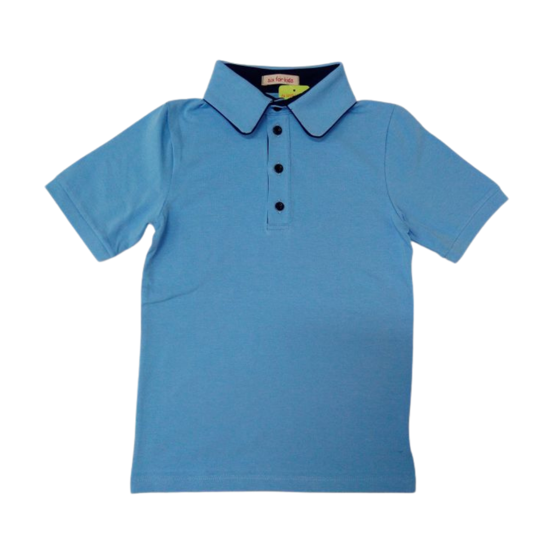 Uniforma Camasa baieti Gabriel cu maneca scurta 5-12 ani Blue Imagine principală a produsului