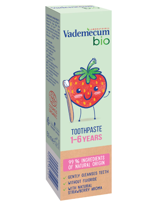 Vademecum BIO pasta de dinti copii 1-6 ani de 50 ml, Strawberry