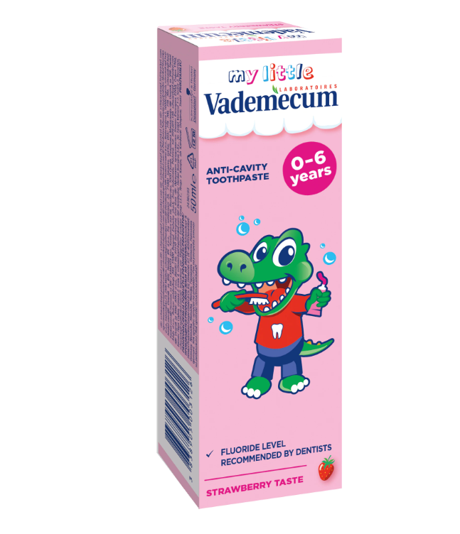Vademecum pasta de dinti copii 0-6 ani de 50 ml, Strawberry