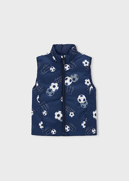 Mayoral vesta baieti reversibila 5-10 ani Navy blue cu minge fotbal