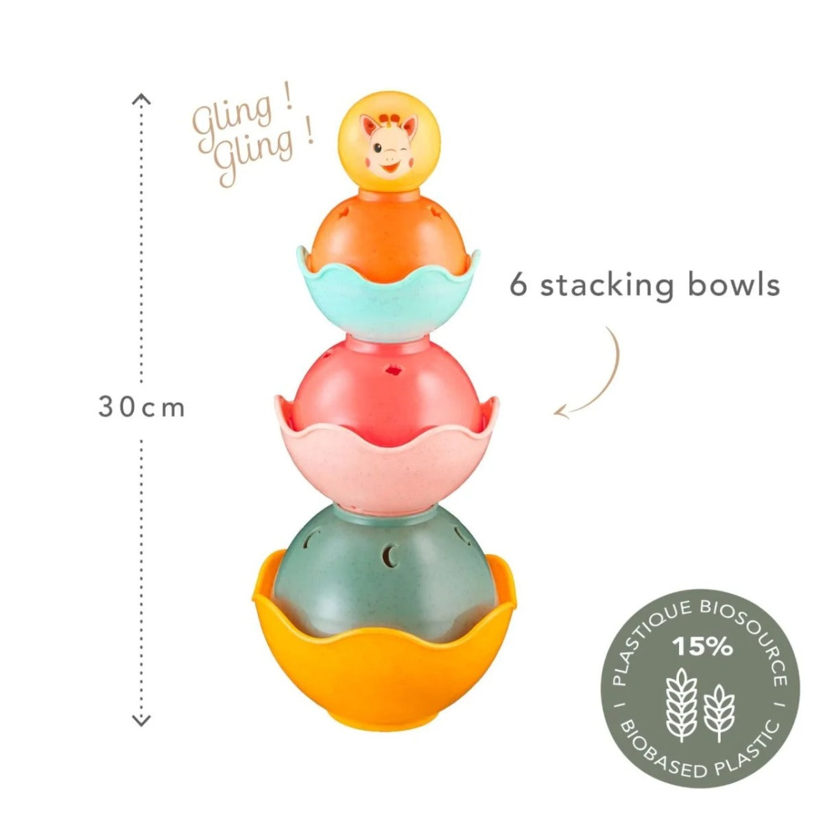 Vulli joc de stivuire girafa Sophie 6m+