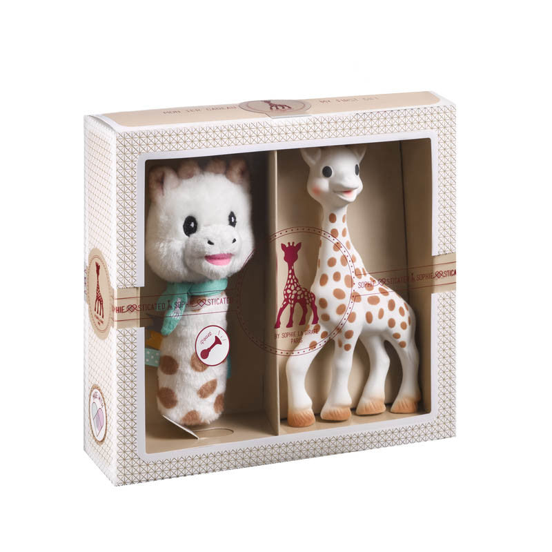 Vulli jucarie set de nastere Girafa Sophie si zornaitoare Sweety Sophie 0m+