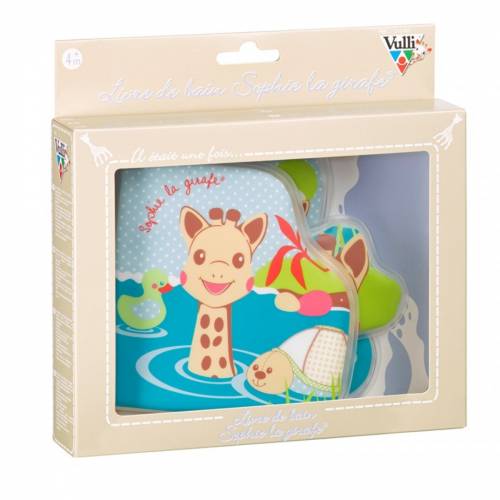Vulli Sophie jucarie de baie carte moale in cutie cadou 4m+04