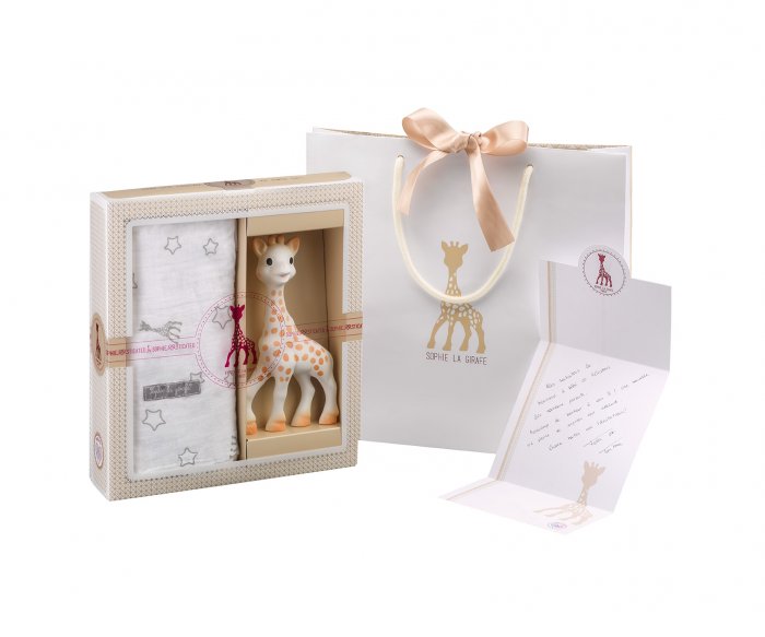 Vulli Sophie set cadou jucarie Girafa Sophie cu scutec 0m+ 01