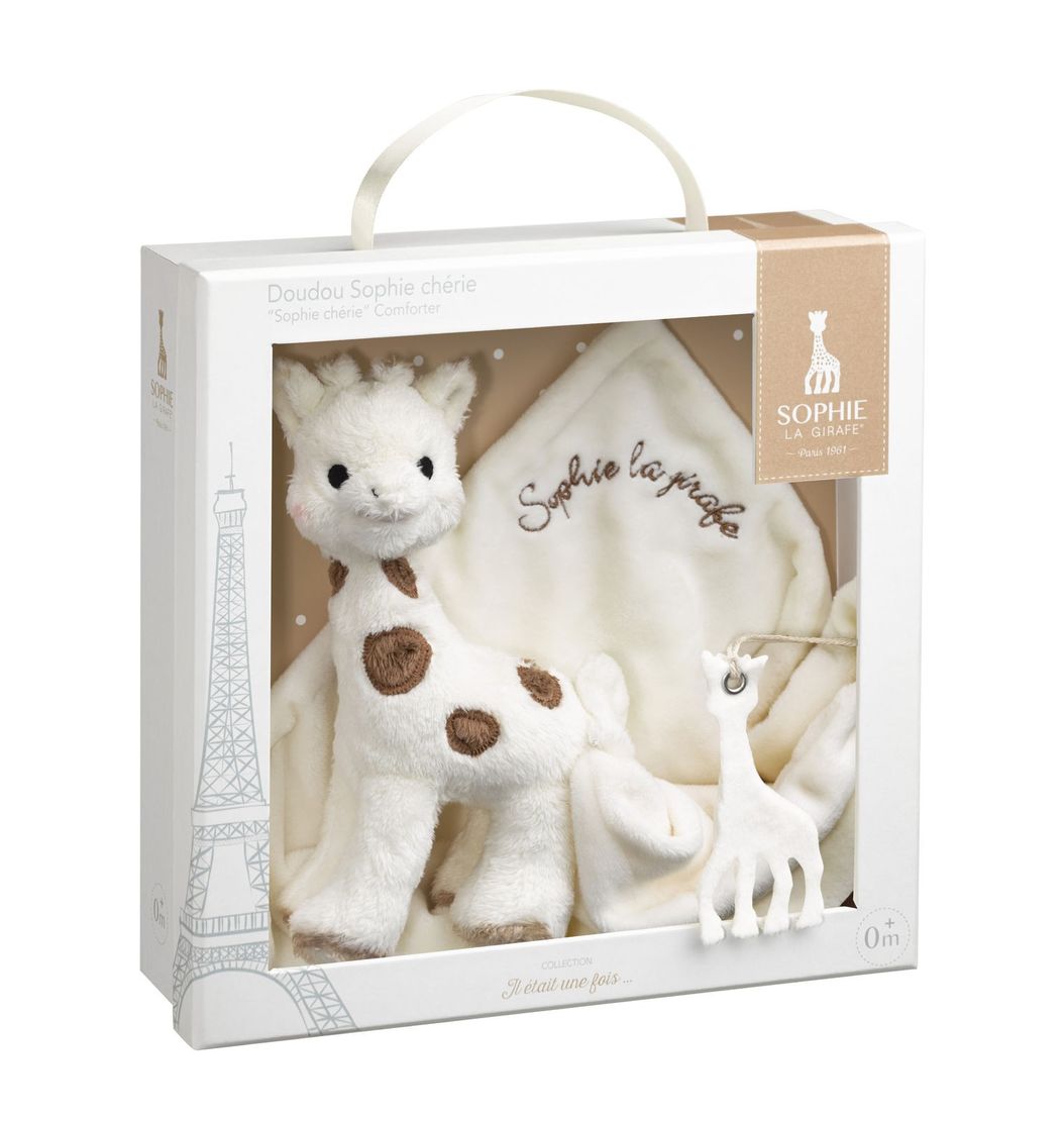 Vulli Sophie set cadou jucarie plus Girafa Sophie cu paturica 01