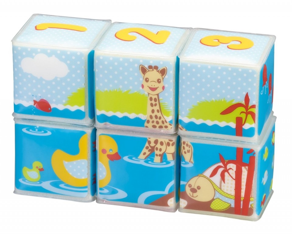 Vulli Sophie set jucarie de baie 6 cuburi Fresh Touch 10m+ 02