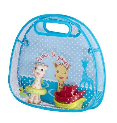 Vulli Sophie set jucarii de baie in plasa 10m+, Girafa Sophie 01