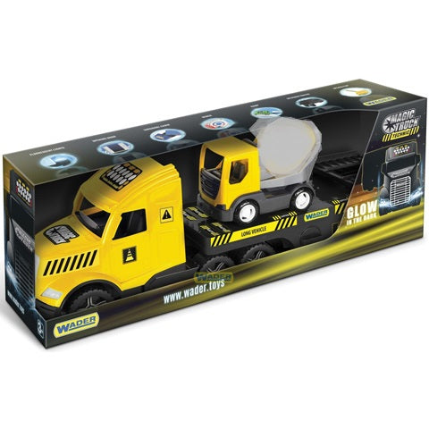 Wader camion Magic Truck Technic cu betoniera 79 cm 3 ani+ Galben cu gri