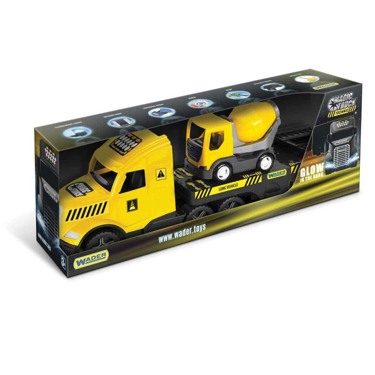 Wader camion Magic Truck Technic cu betoniera 79 cm 3 ani+ Galben