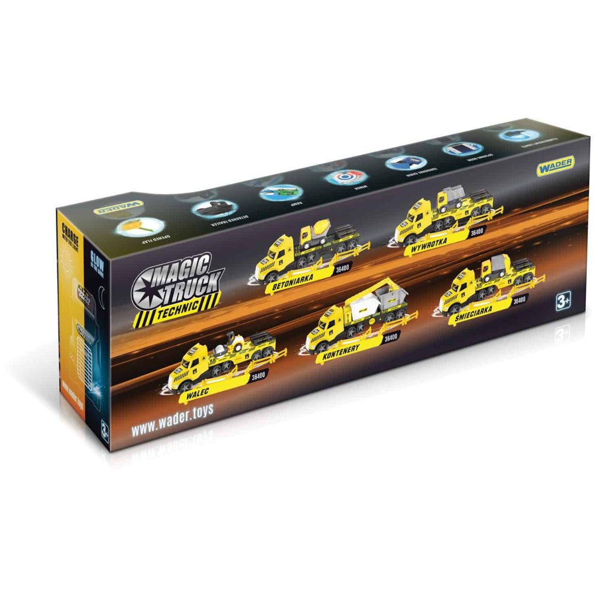 Wader camion Magic Truck Technic cu betoniera 79 cm 3 ani+ Galben