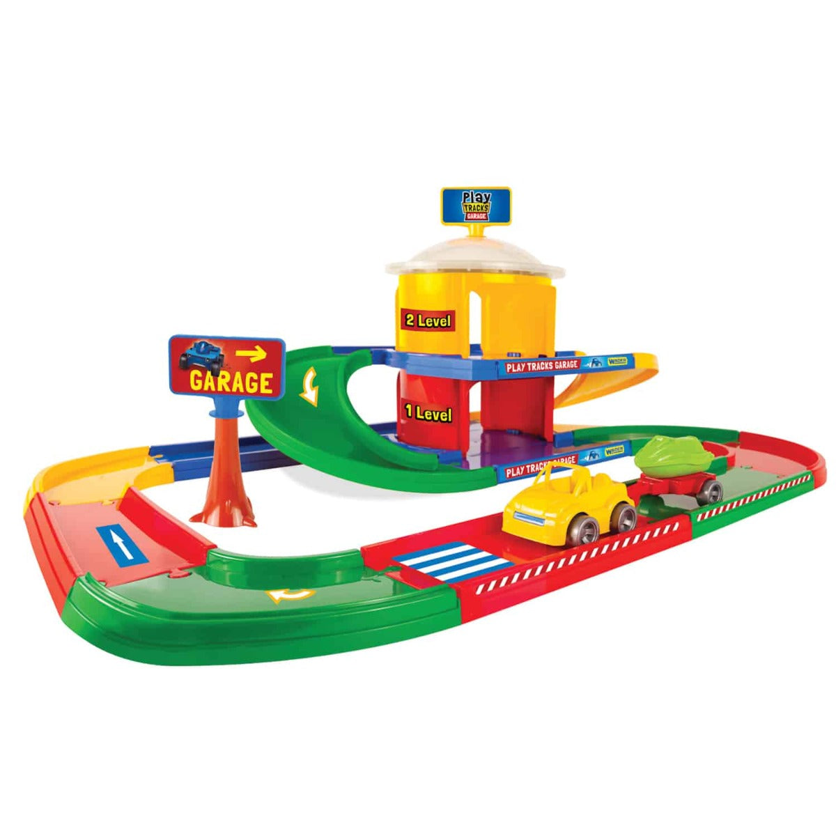 Wader set pista Play Trucks 3 ani+ Garaj cu 2 nivele