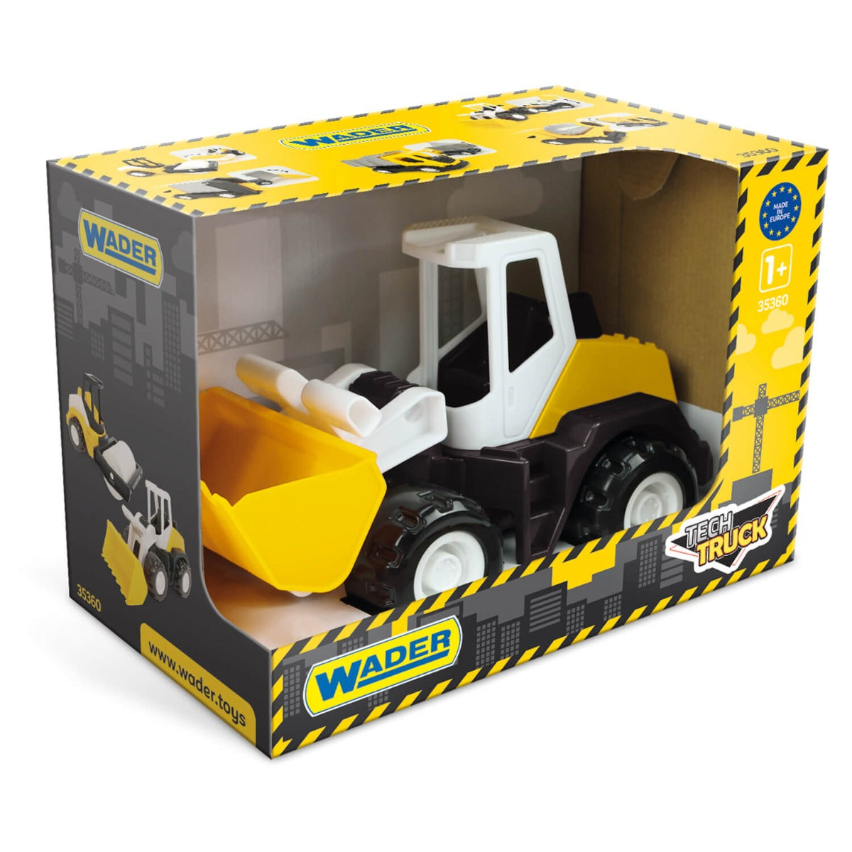 Wader tractor Tech Truck cu incarcator frontal 27 cm 12m+ Galben