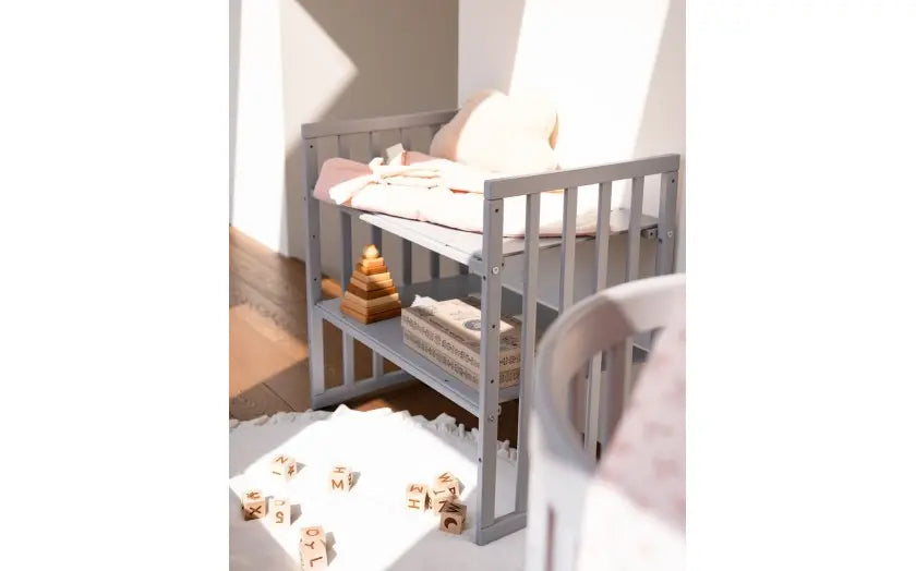 Waldin patut din lemn oval evolutiv 7in1 cu saltea