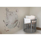 Waldin patut din lemn oval evolutiv 7in1 cu saltea