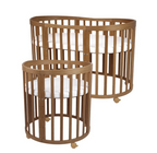 Waldin patut din lemn oval evolutiv 7in1 cu saltea, Vintage