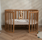 Waldin patut din lemn oval evolutiv 7in1 cu saltea