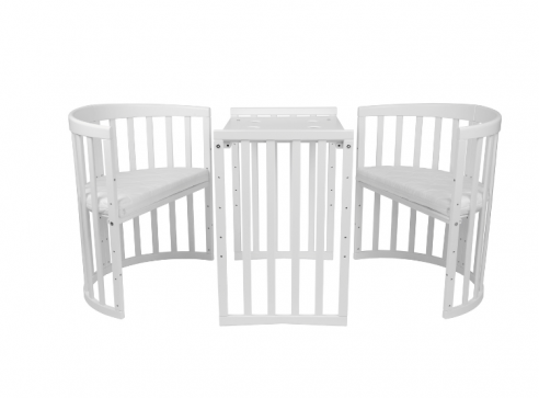 Waldin patut din lemn oval evolutiv 7in1 cu saltea