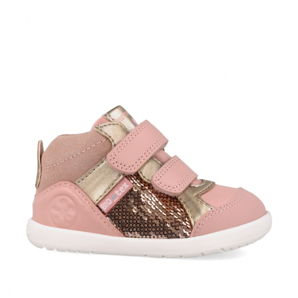 Biomecanics pantofi fete BioTEX Wider captusiti cu lana 19-26 Sauvage Petalo cu paiete