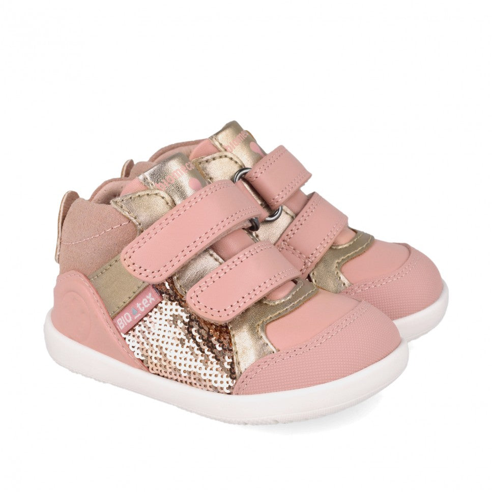 Biomecanics pantofi fete BioTEX Wider captusiti cu lana 19-26 Sauvage Petalo cu paiete