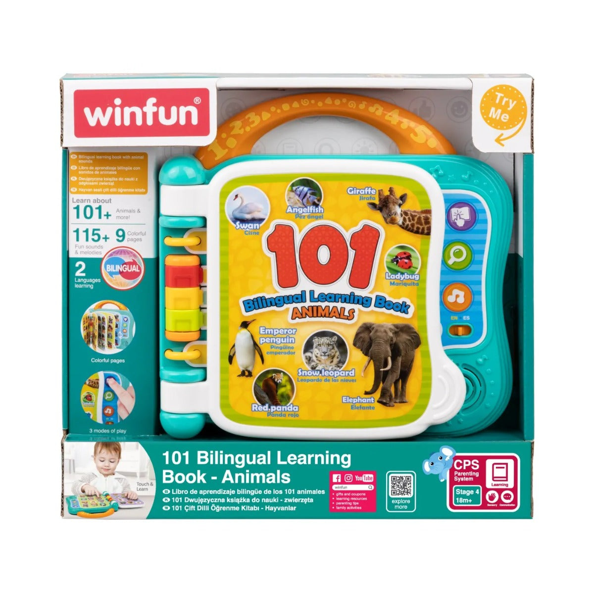 Winfun carticica bilingva pentru invatarea animalelor 18m+