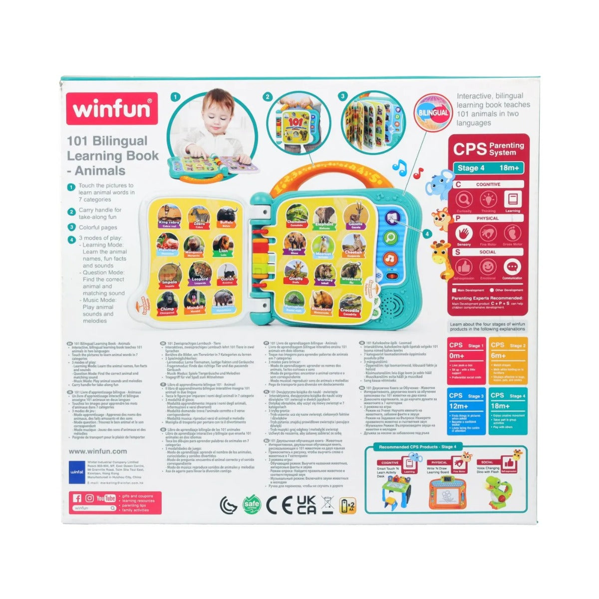 Winfun carticica bilingva pentru invatarea animalelor 18m+