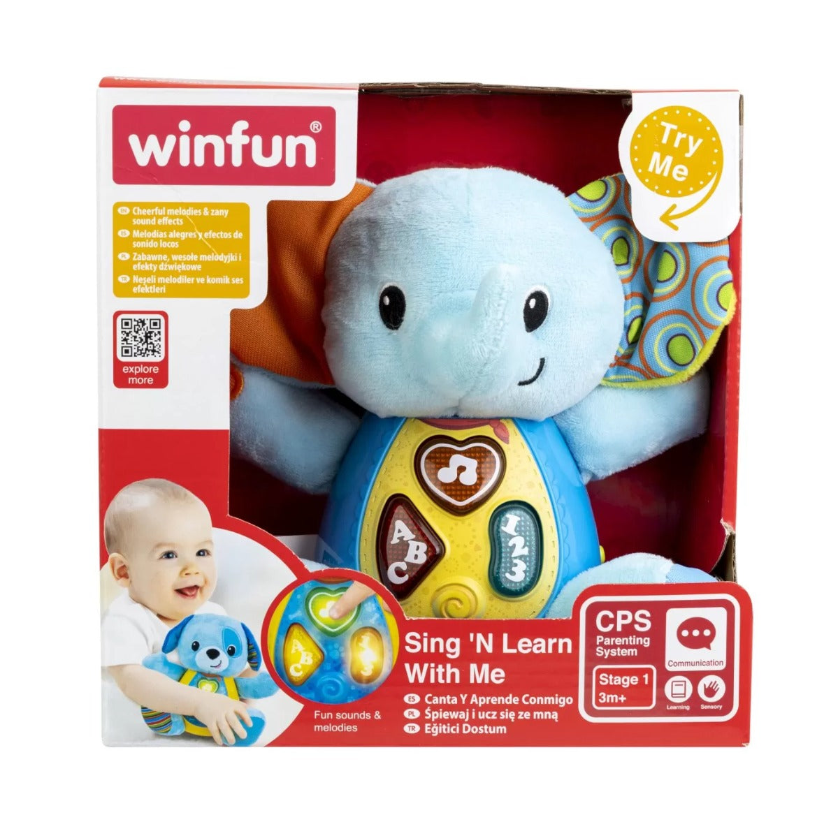Winfun jucarie canta si inavata cu elefantul Timber 3m+