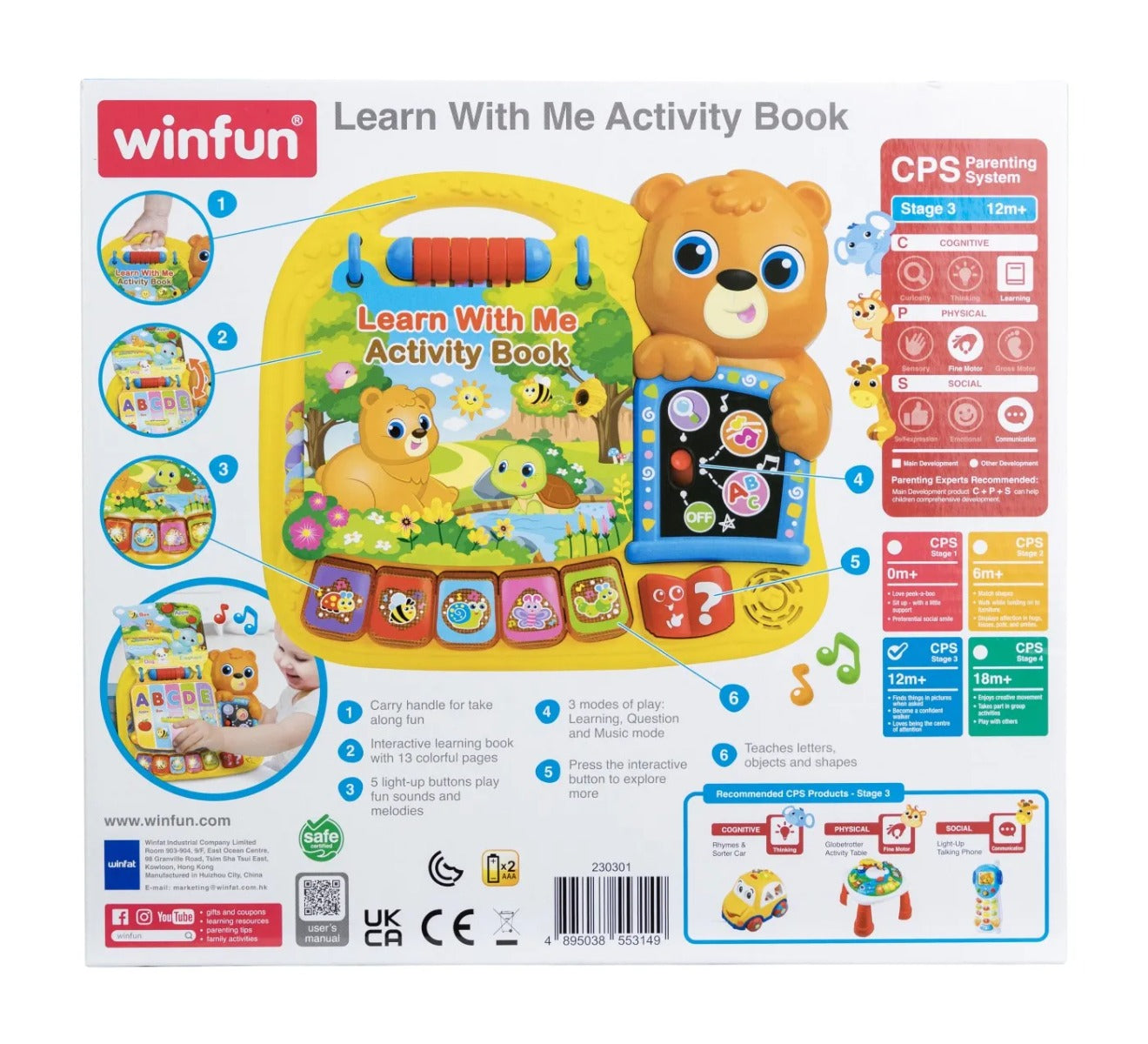 Winfun jucarie carticica de activitati 12m+
