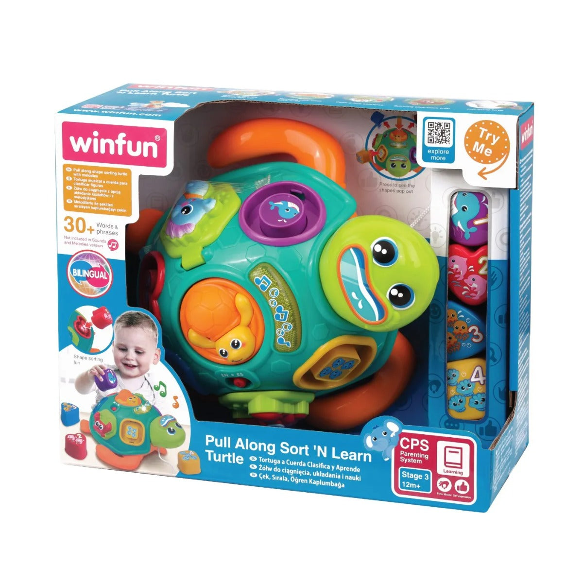 Winfun jucarie de tras testoasa cu forme 12m+