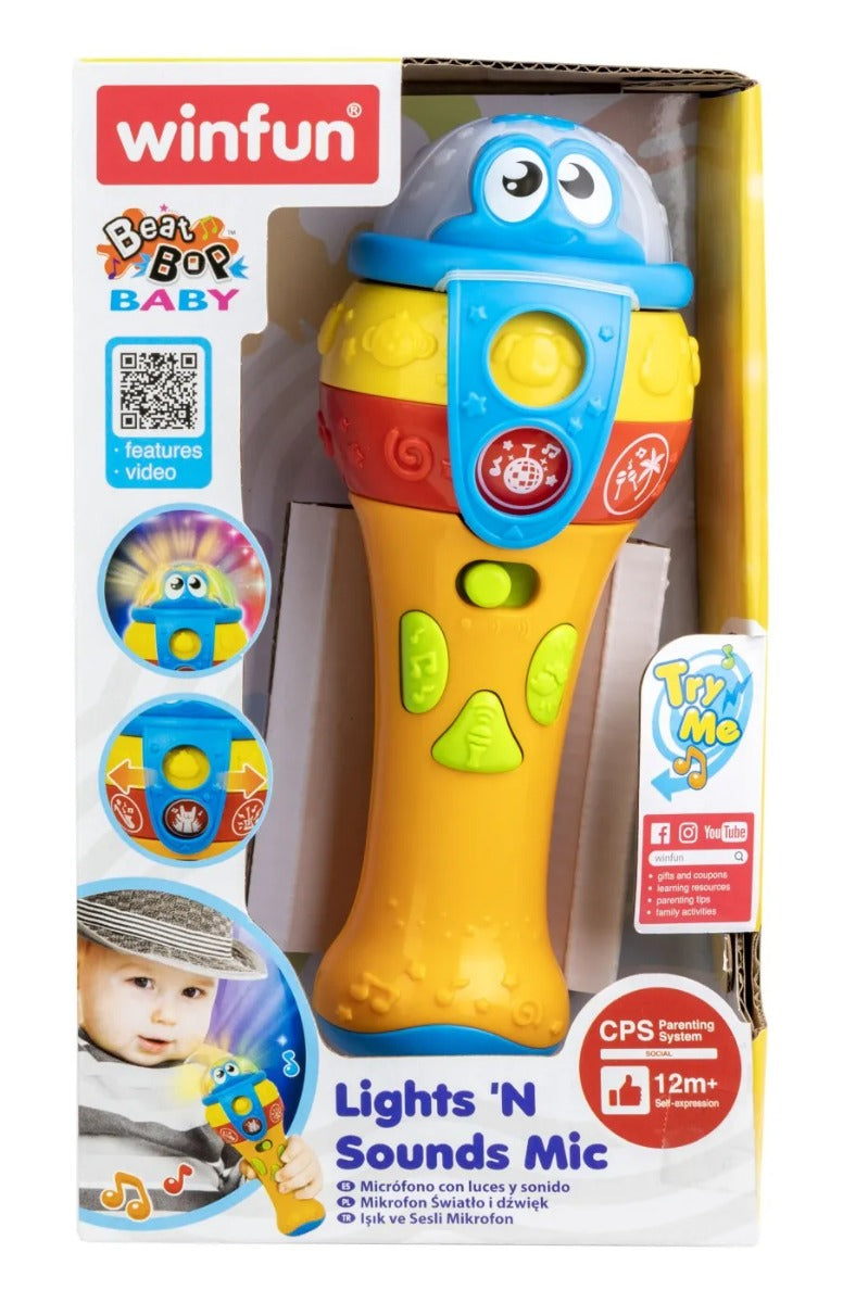 Winfun jucarie microfon cu sunete si lumini 12m+