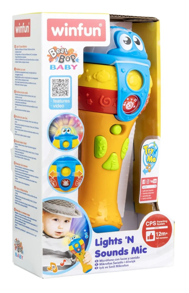 Winfun jucarie microfon cu sunete si lumini 12m+