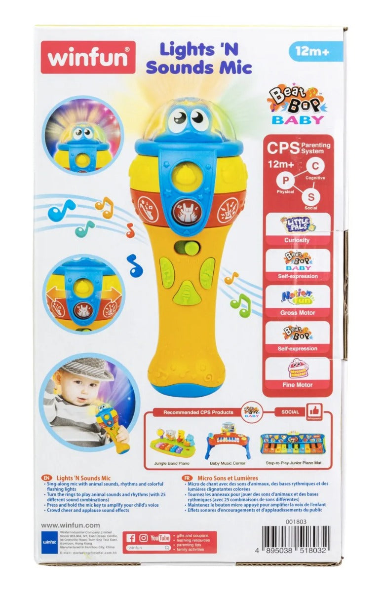 Winfun jucarie microfon cu sunete si lumini 12m+
