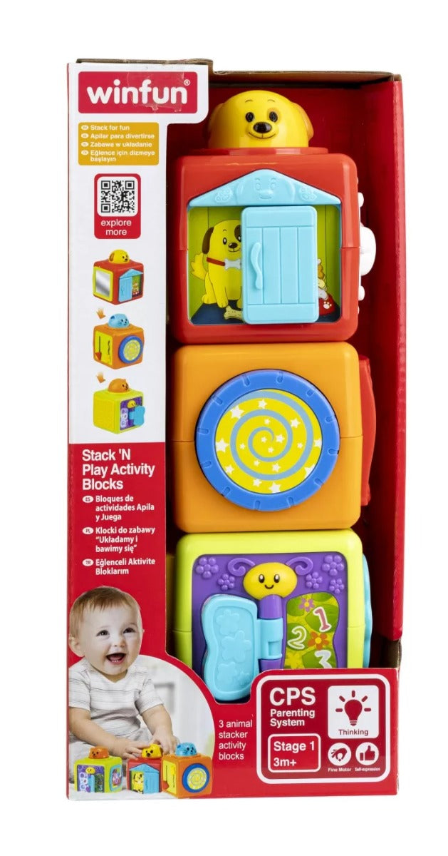 Winfun jucarie set 3 cuburi cu activitati 3m+