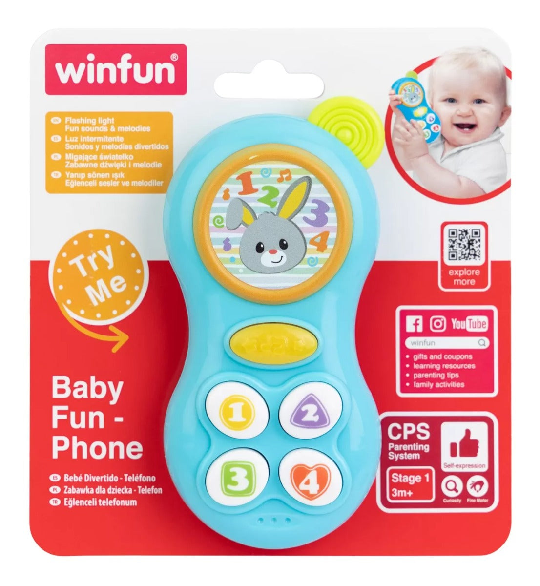 Winfun jucarie telefon pentru bebelusi 3m+ Albastru