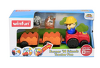 Winfun jucarie Tractoras cu remorca si  figurina fermier 18m+