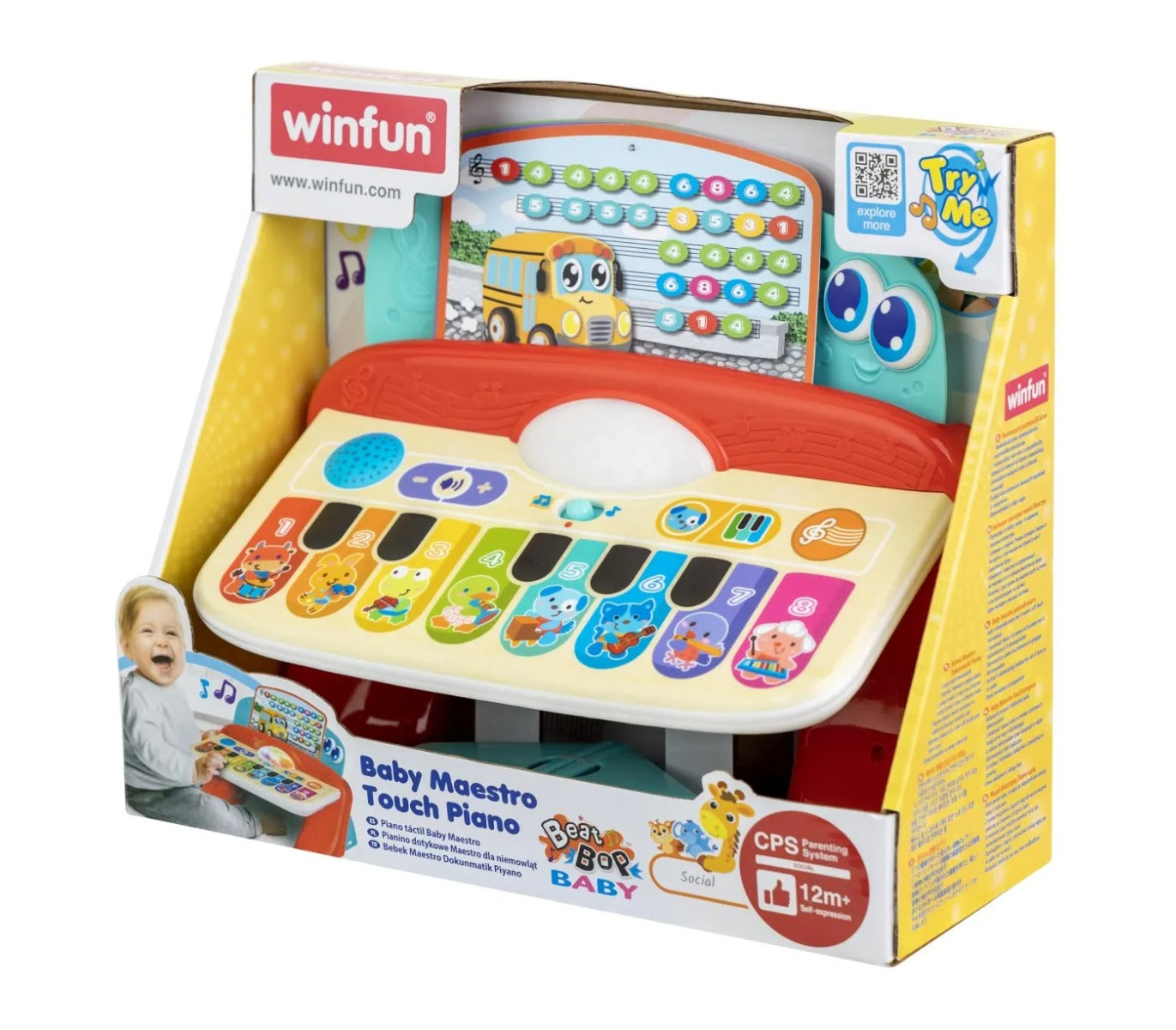 Winfun pian cu sunete si lumini cu 8 taste 12m+