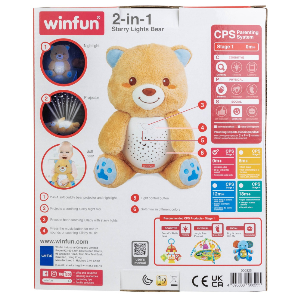 Winfun proiector si lampa de veghe 0m+ Ursulet